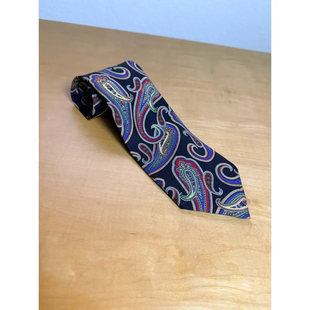 59” Monti Fashion Mens Silk Paisley Necktie-Multicolor